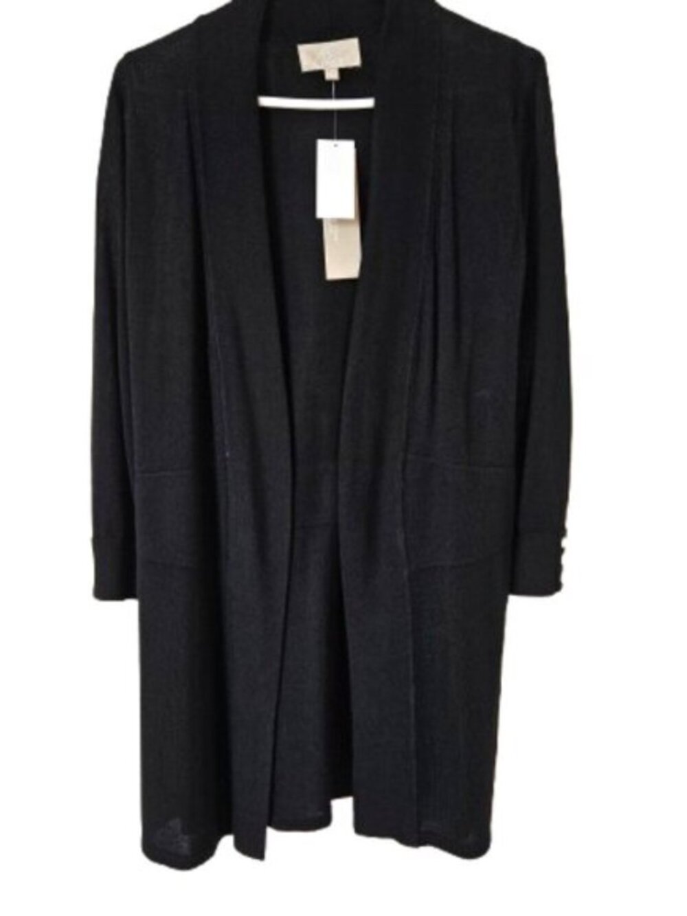 Joan Vass Open Cardigan NWT – Black Fine Knit – Women’s Medium
